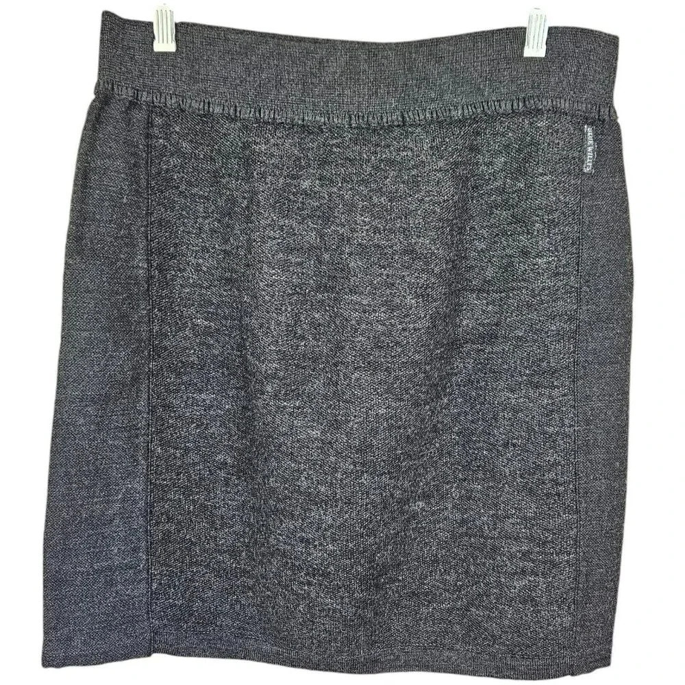 Blue Willis Dark Gray Wool‎ Elastic Skirt Made in Denmark Size Large